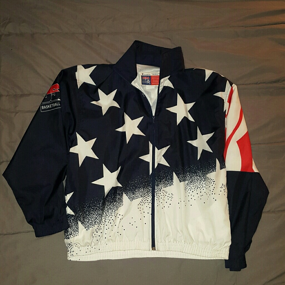 Vintage champion American flag windbreaker size XL